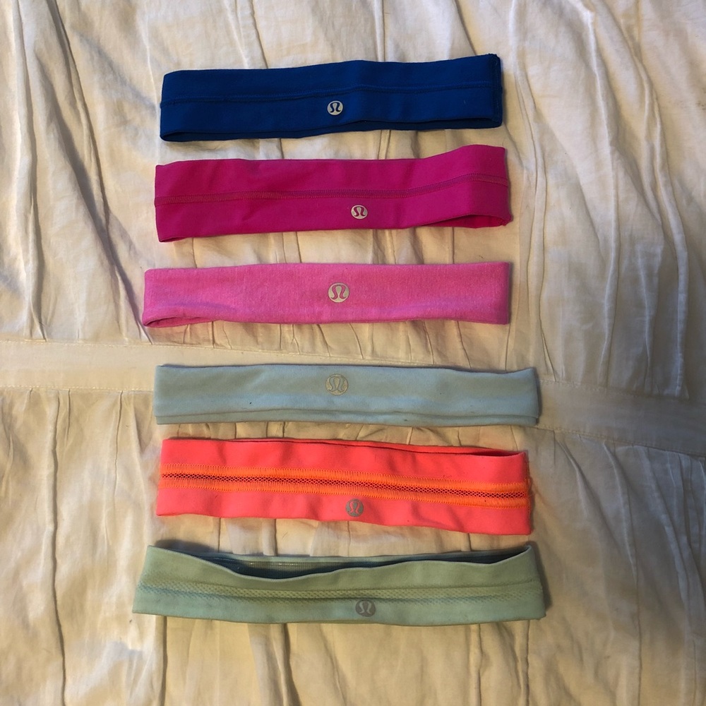 6 colorful lulu lemon headbands